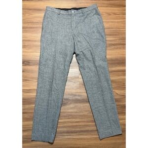 Hugo Boss Mens Performance Tech Flannel Pants Grey Stretch Breathable 35x30